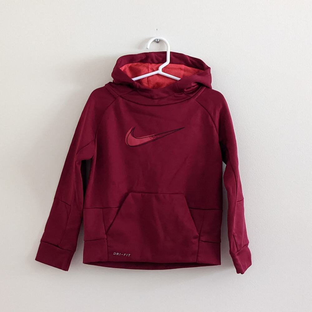 Nike Boys Sz XS/4 Therma GFX Legacy Hoodie Red/Maroon Sweatshirt